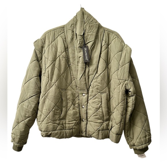 Blank NYC Green Quilted Jacket Drop Shoulder - Looking at You - Oversized XS-NWT - Picture 3 of 8